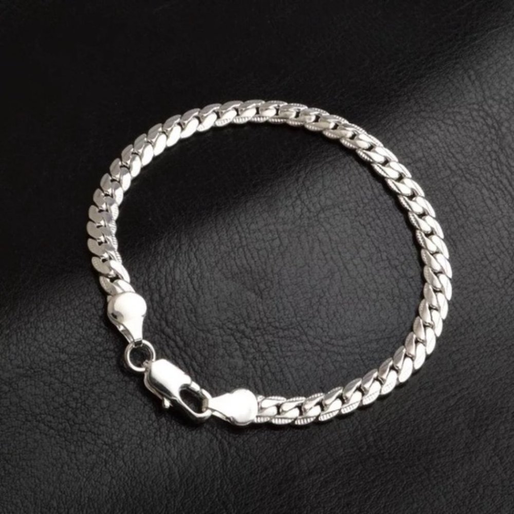 20' cm 925 Sterling Silver Braided Snake Bracelet